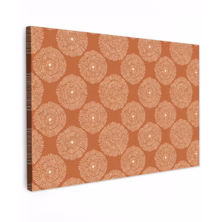 Cirkels - Grafisch - Patroon - Terracotta Tuinposter op houten frame 2 cm dik klein 845 -3d