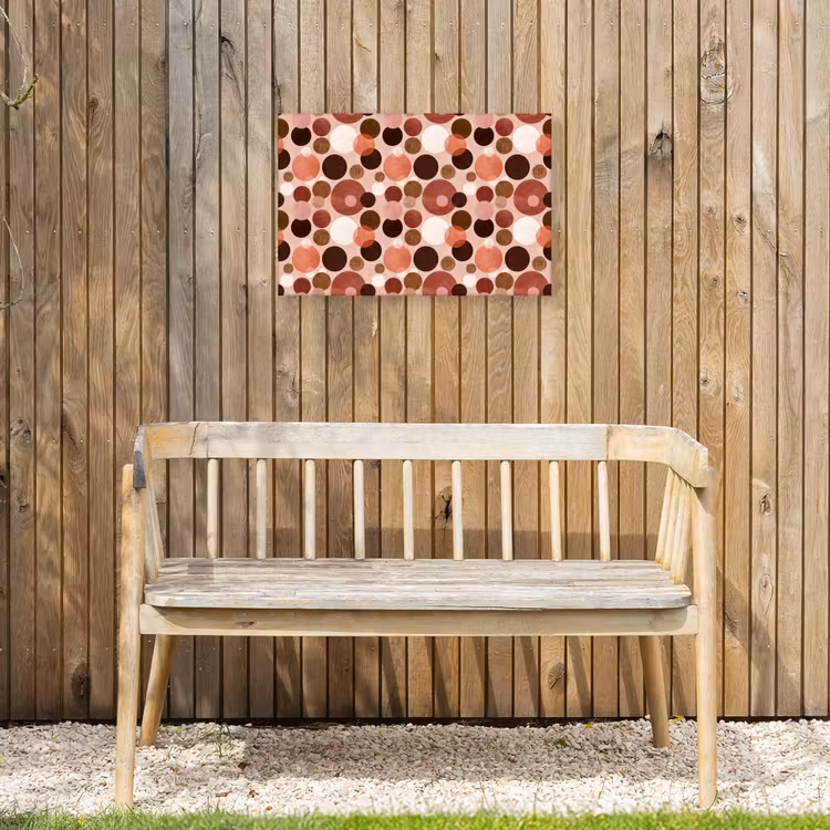 Cirkels - Modern - Kleurrijk Tuinposter op houten frame 2 cm dik klein 845 -sfeer4