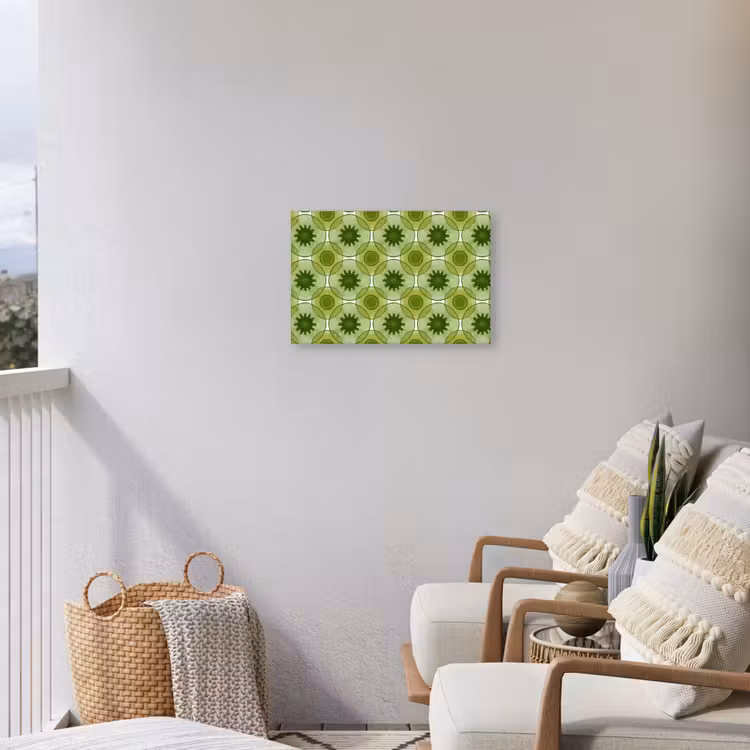 Cirkels - Patroon - Groen Tuinposter op houten frame 2 cm dik klein 845 -sfeer1