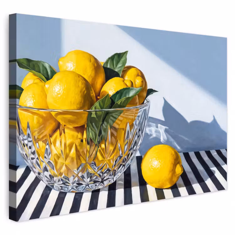 Buiten canvas - Citroenen - Fruit - Geel - Citroenen - Fruit - Geel Tuinposter op houten frame 2 cm dik klein