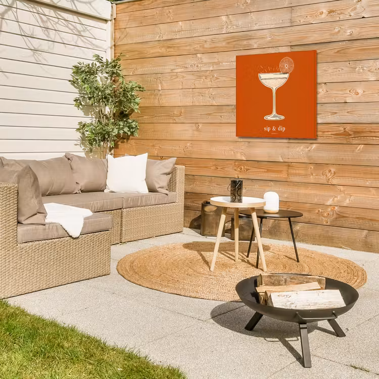 Cocktail - Oranje - Zomer - Quote Tuinposter op houten frame 2 cm dik middel -sfeer2