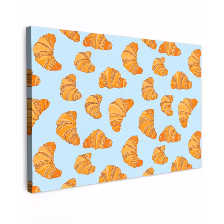 Croissant - Speels - Blauw Tuinposter op houten frame 2 cm dik klein 845 -3d
