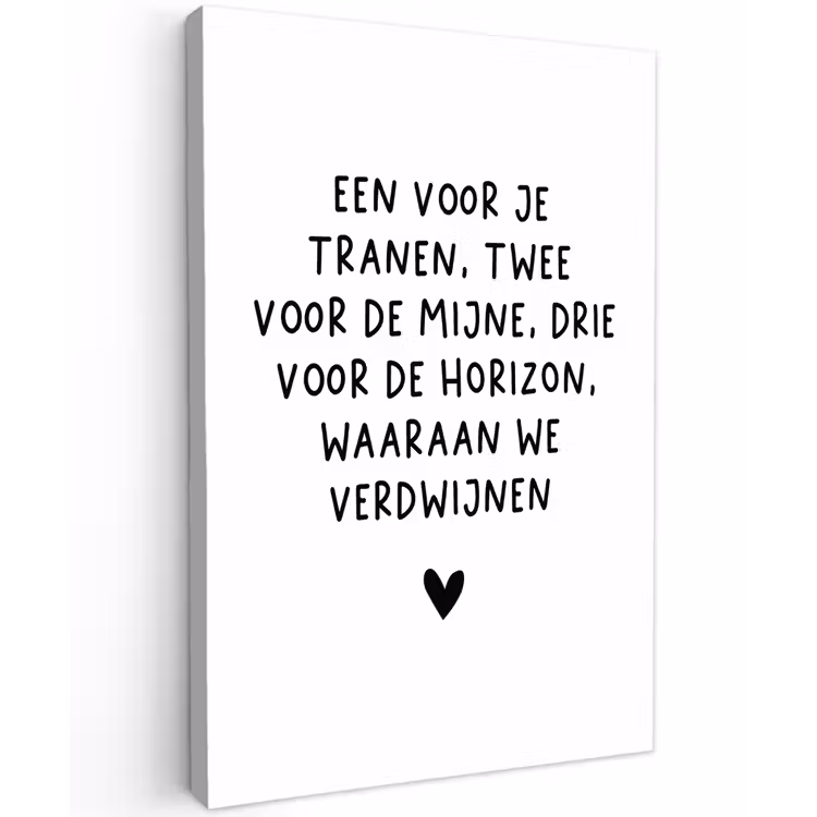 De horizon waaraan we verdwijnen - Quotes - Spreuken - Bløf Tuinposter op houten frame 2 cm dik klein -3d