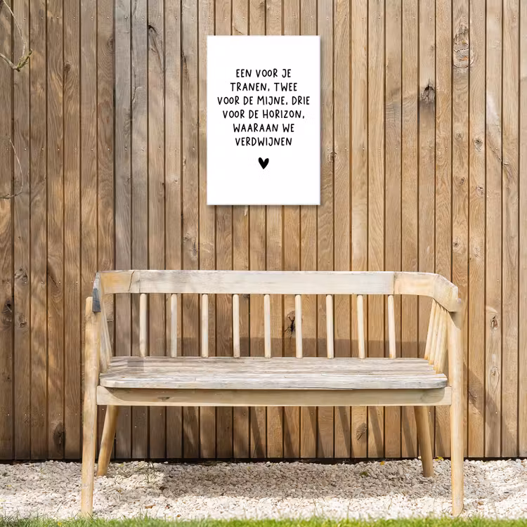 De horizon waaraan we verdwijnen - Quotes - Spreuken - Bløf Tuinposter op houten frame 2 cm dik klein -sfeer4
