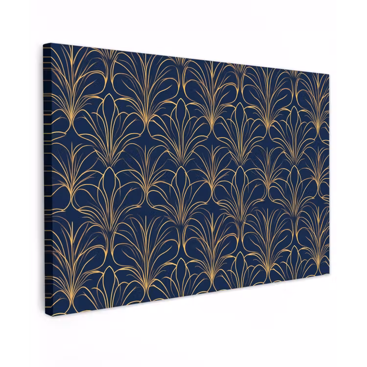Deco - Waaier - Blauw Tuinposter op houten frame 2 cm dik klein 845 -3d