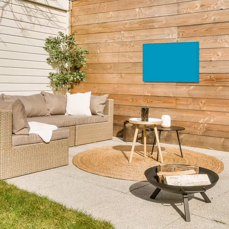 Deep - Turquoise - Turkoois Tuinposter op houten frame 2 cm dik klein 845 -sfeer2