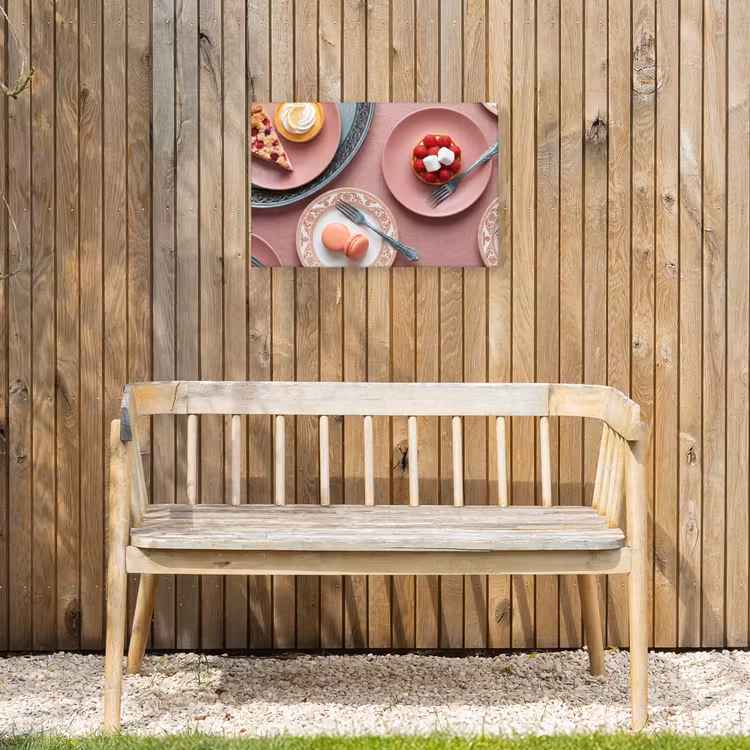Dessert - Taart - Gebak - Zoet - Roze Tuinposter op houten frame 2 cm dik klein -sfeer4