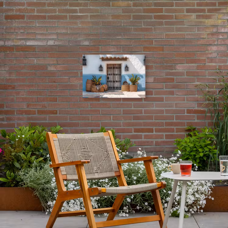 Deur - Manden - Planten Tuinposter op houten frame 2 cm dik klein -sfeer3