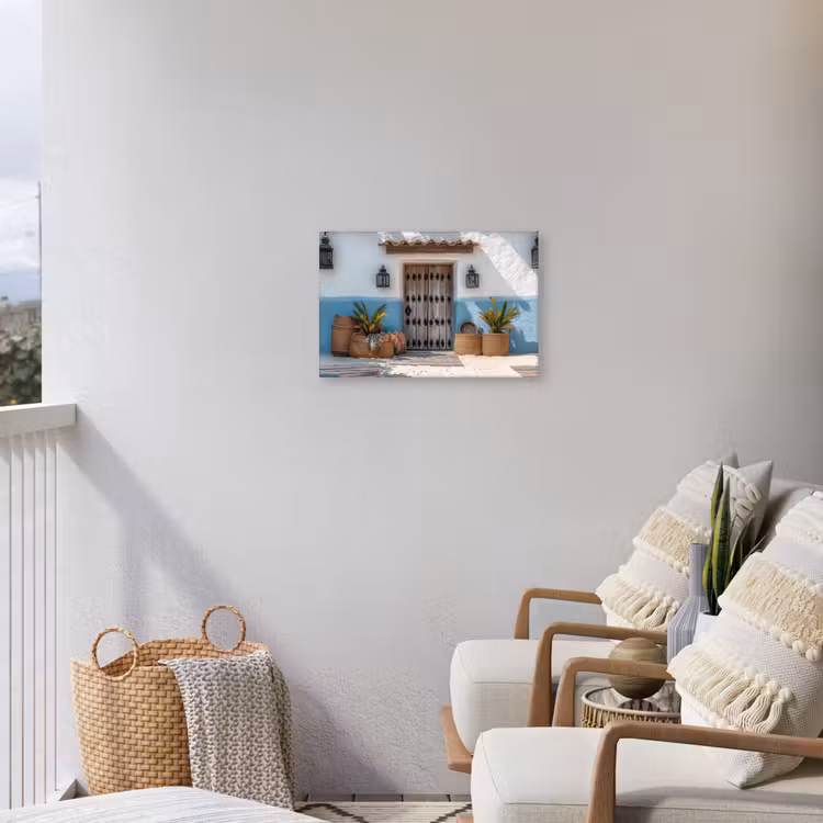 Deur - Manden - Planten Tuinposter op houten frame 2 cm dik klein -sfeer1