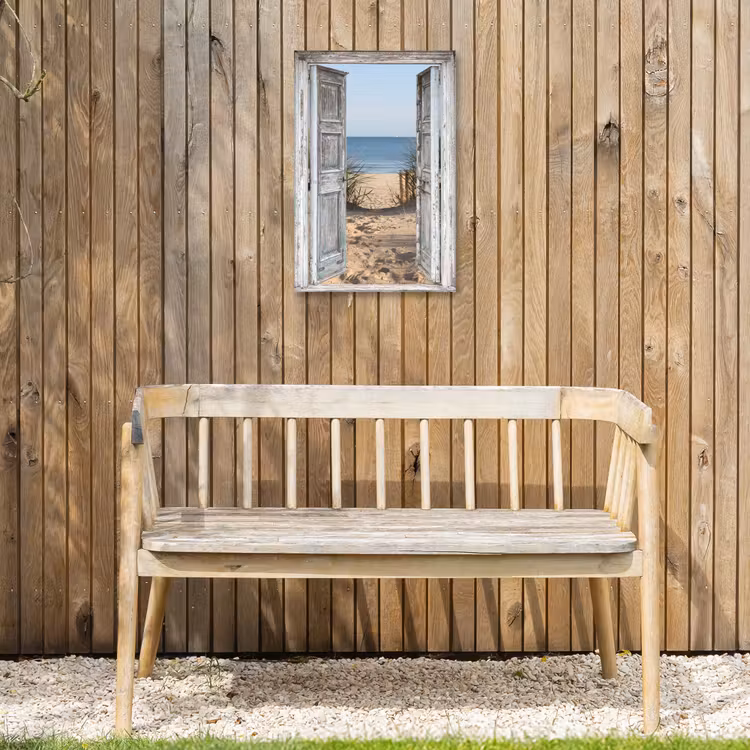 Deur naar de zee Tuinposter op houten frame 2 cm dik klein -sfeer4