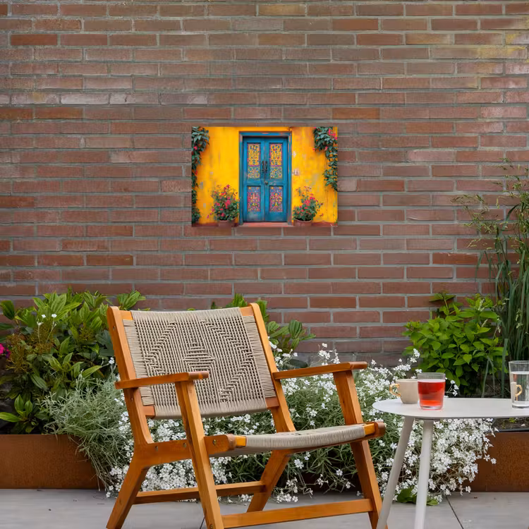 Deuren - Kleurrijk - Planten Tuinposter op houten frame 2 cm dik klein -sfeer3