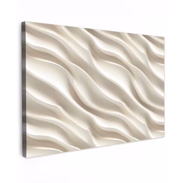 Diagonaal - Golven - Crème Tuinposter op houten frame 2 cm dik klein 845 -3d