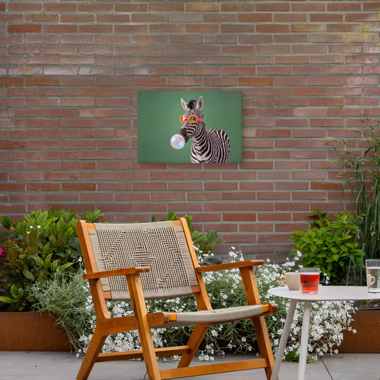 Dier - Bril - Bel - Modern - Groen Tuinposter op houten frame 2 cm dik klein -sfeer3