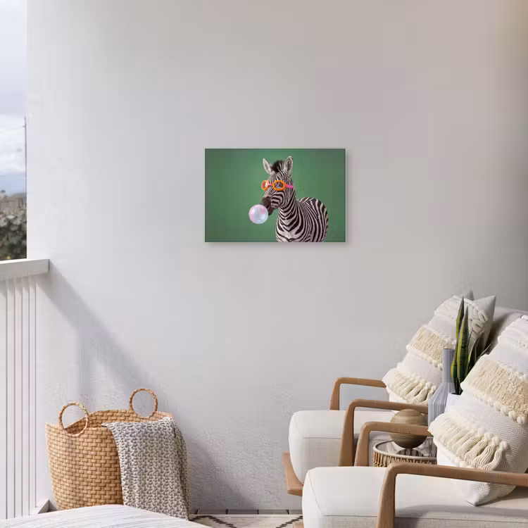 Dier - Bril - Bel - Modern - Groen Tuinposter op houten frame 2 cm dik klein -sfeer1