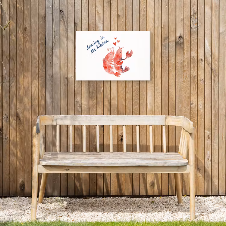 Dier - Dans - Liefde - Waterverf - Rood Tuinposter op houten frame 2 cm dik klein -sfeer4