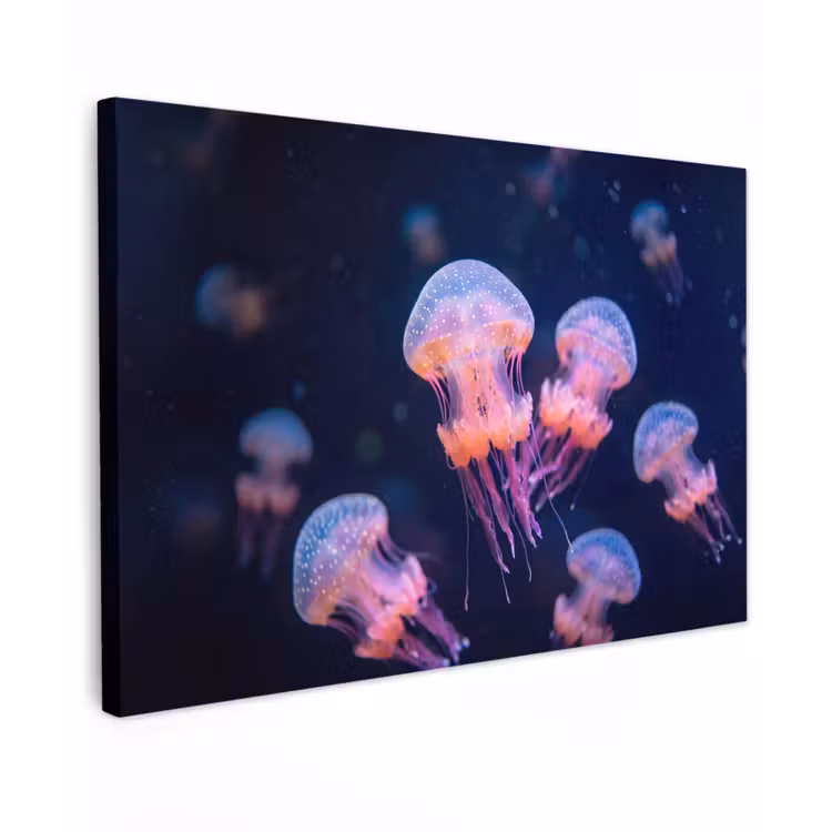 Dier - Onderwater - Natuur - Roze - Mysterieus Tuinposter op houten frame 2 cm dik klein -3d