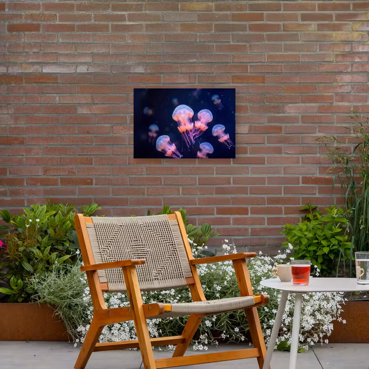 Dier - Onderwater - Natuur - Roze - Mysterieus Tuinposter op houten frame 2 cm dik klein -sfeer3