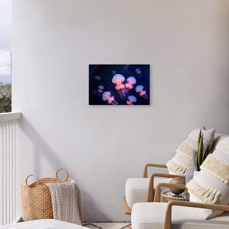 Dier - Onderwater - Natuur - Roze - Mysterieus Tuinposter op houten frame 2 cm dik klein -sfeer1