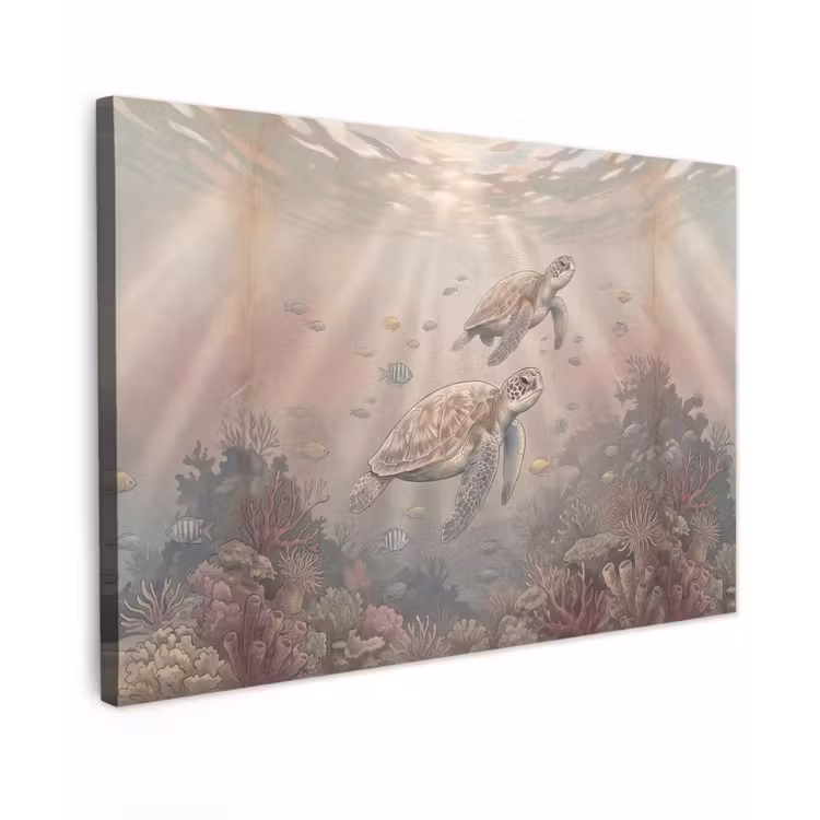 Dier - Onderwater - Oceaan - Illustratie - Zeeleven Tuinposter op houten frame 2 cm dik klein -3d