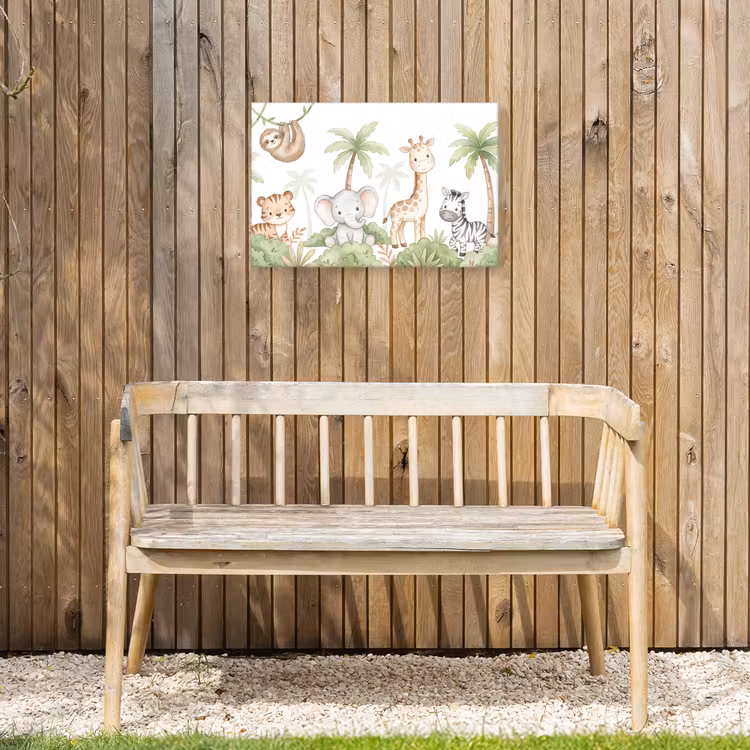 Dieren - Jungle - Pastel Tuinposter op houten frame 2 cm dik klein -sfeer4