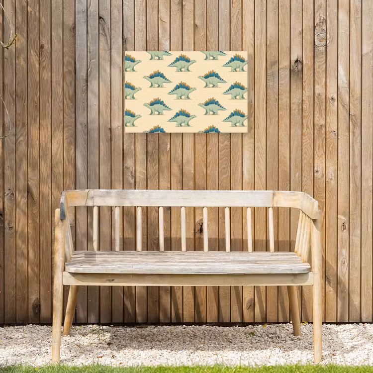 Dino - Patroon - Groen Tuinposter op houten frame 2 cm dik klein 845 -sfeer4