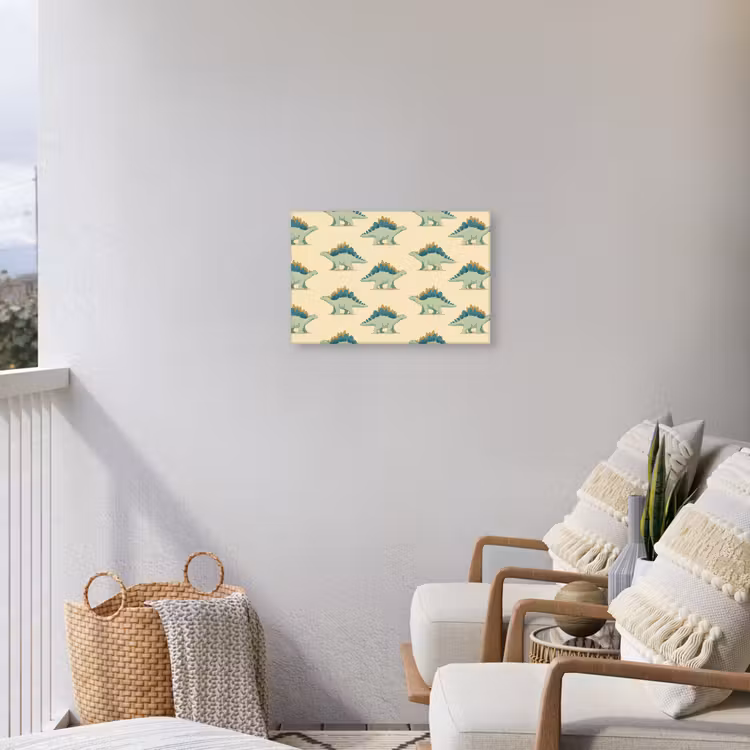Dino - Patroon - Groen Tuinposter op houten frame 2 cm dik klein 845 -sfeer1