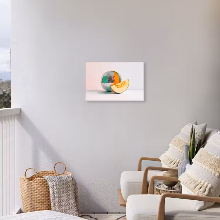 Disco - Discobal - Meloen - Pastel Tuinposter op houten frame 2 cm dik klein -sfeer1