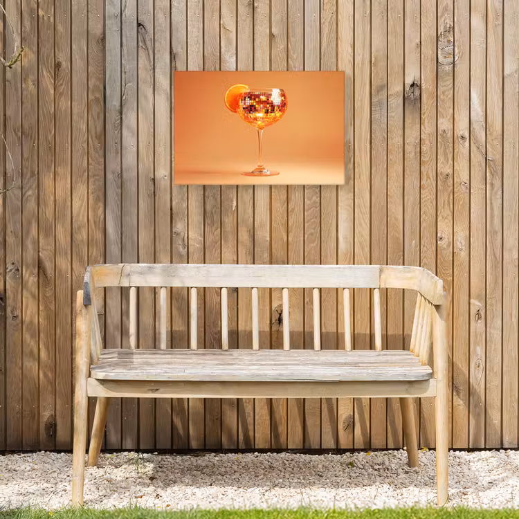 Drank - Oranje - Glitter - Disco Tuinposter op houten frame 2 cm dik klein -sfeer4