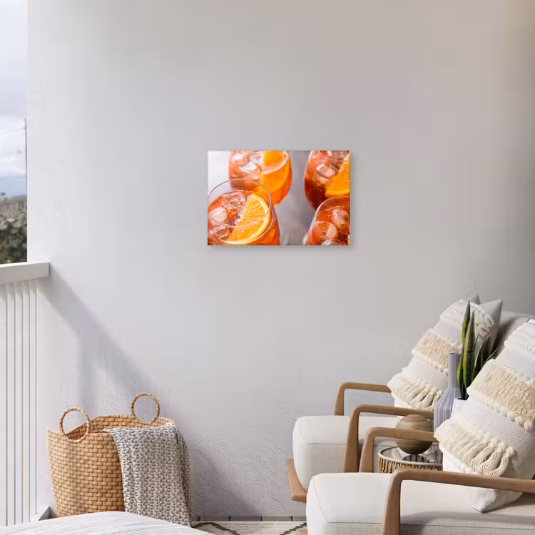 Drank - Sinaasappel - IJs - Zomer - Oranje Tuinposter op houten frame 2 cm dik klein -sfeer1