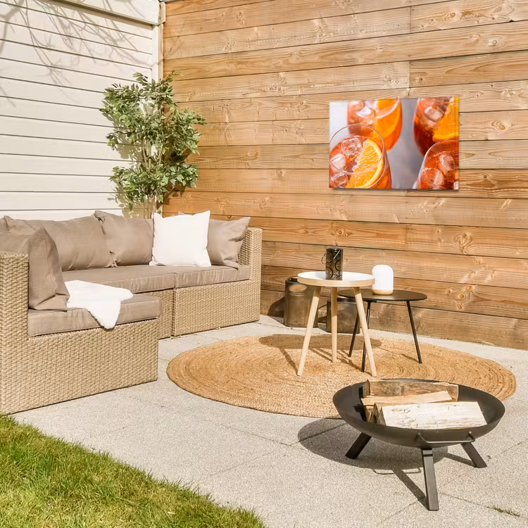 Drank - Sinaasappel - IJs - Zomer - Oranje Tuinposter op houten frame 2 cm dik klein -sfeer2