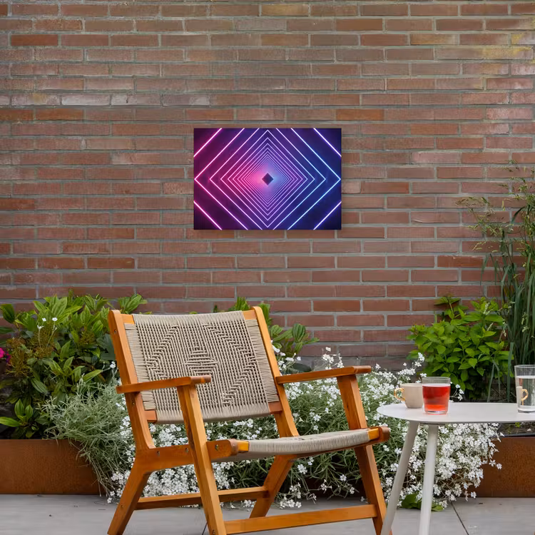 Driedimensionaal - Tunnel - Ruimte Tuinposter op houten frame 2 cm dik klein -sfeer3