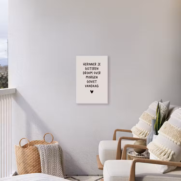 droom-beige Tuinposter op houten frame 2 cm dik klein -sfeer1