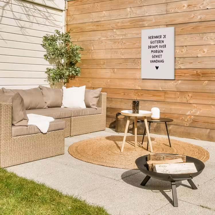 droom-beige Tuinposter op houten frame 2 cm dik klein -sfeer2