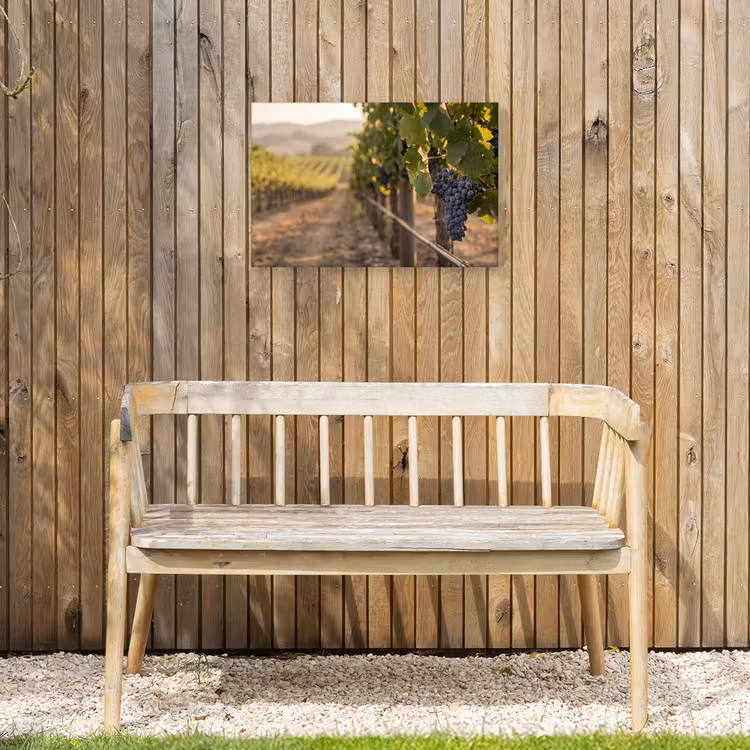 Druiven - Wijngaard - Zonlicht Tuinposter op houten frame 2 cm dik klein -sfeer4