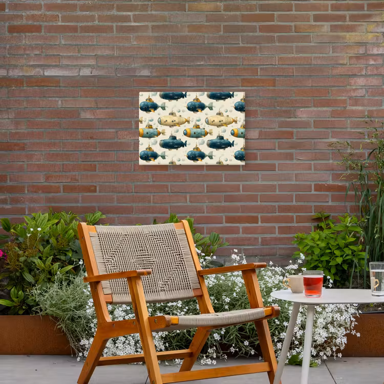 Duikboot - Fantasie - Kleurrijk Tuinposter op houten frame 2 cm dik klein 845 -sfeer3