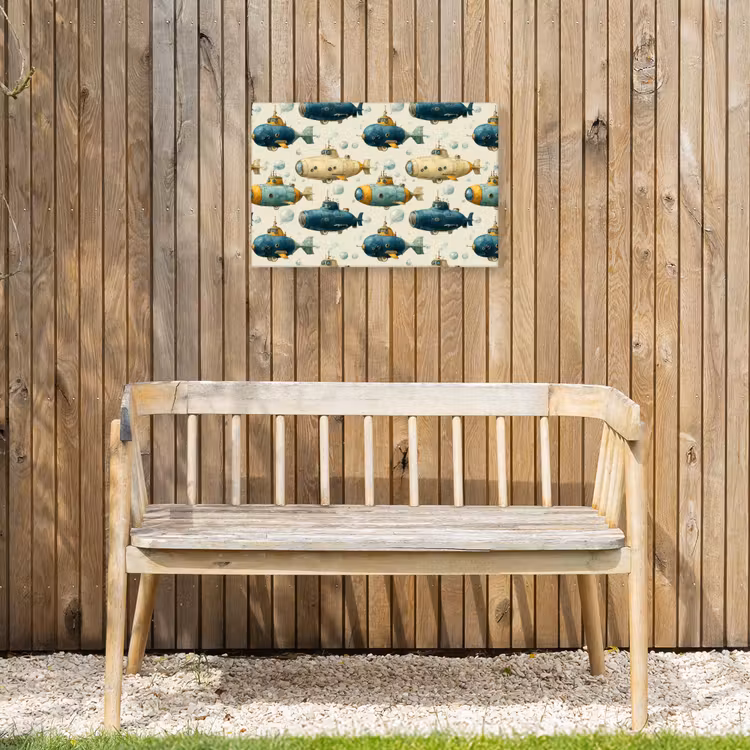 Duikboot - Fantasie - Kleurrijk Tuinposter op houten frame 2 cm dik klein 845 -sfeer4