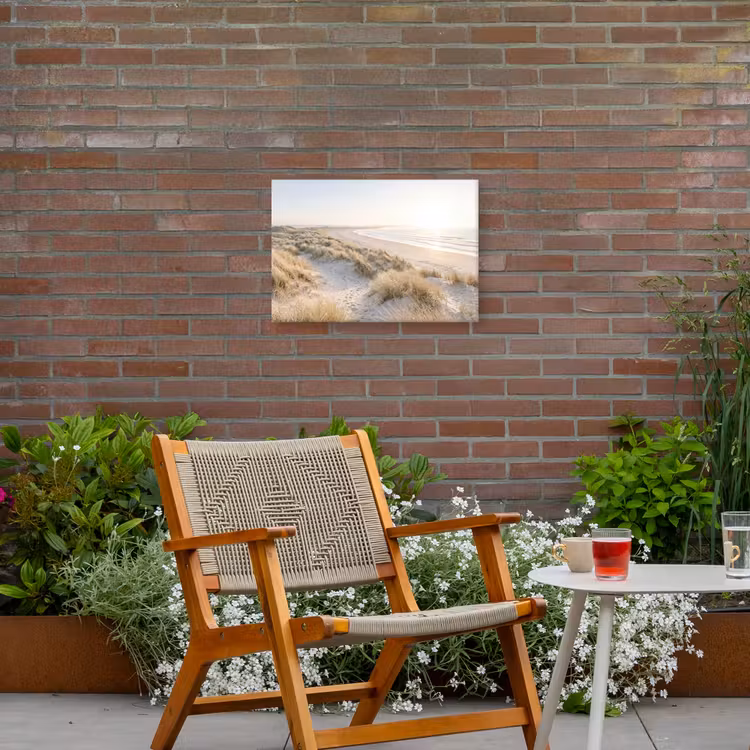 Duinen - Strand - Beige Tuinposter op houten frame 2 cm dik klein -sfeer3