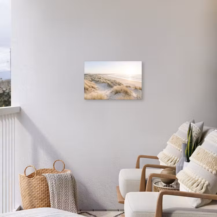Duinen - Strand - Beige Tuinposter op houten frame 2 cm dik klein -sfeer1
