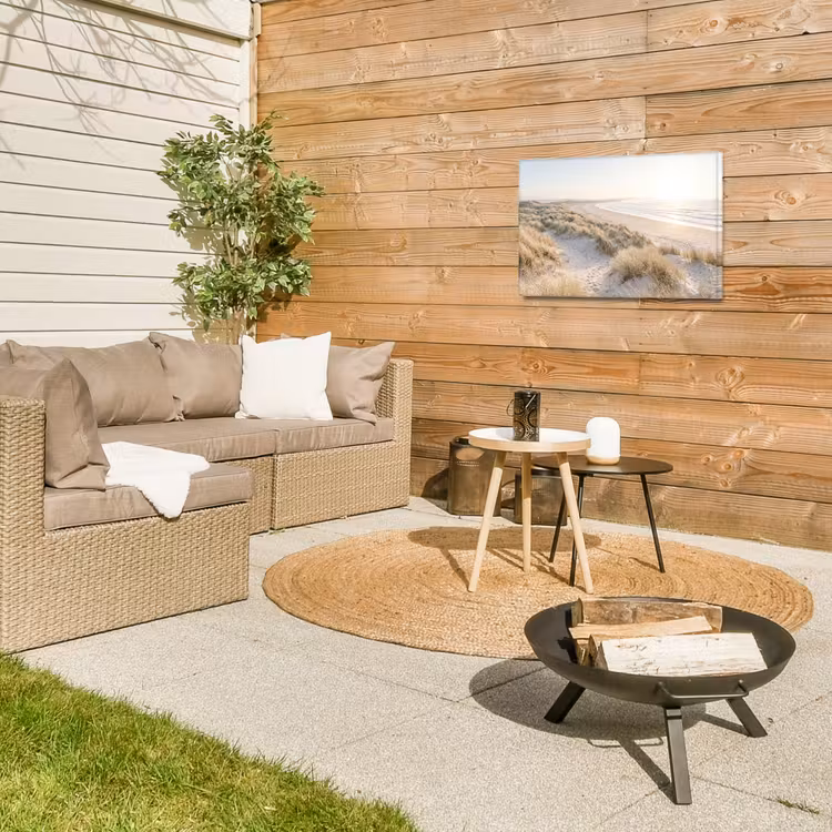Duinen - Strand - Beige Tuinposter op houten frame 2 cm dik klein -sfeer2