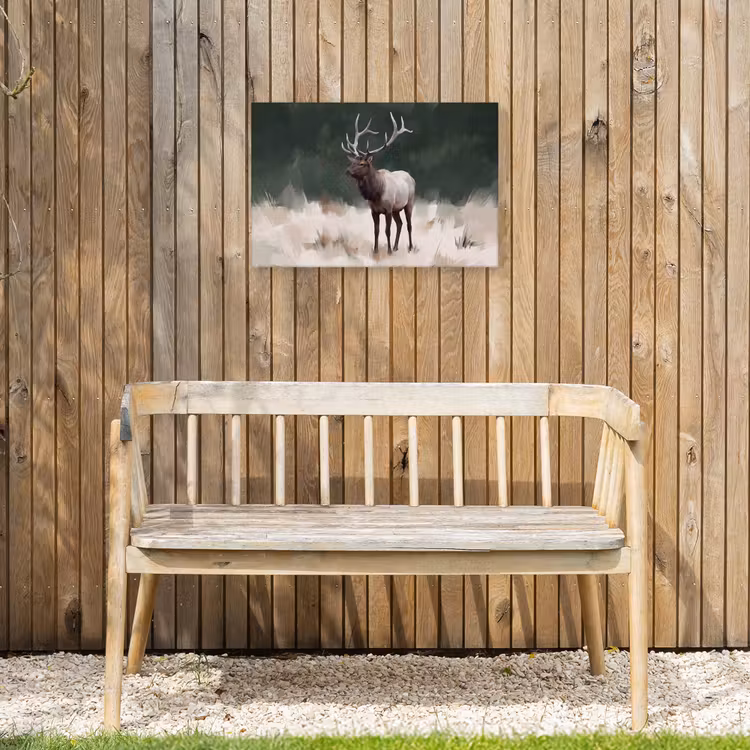 Edelhert - Gewei - Schildering - Rustiek Tuinposter op houten frame 2 cm dik klein -sfeer4