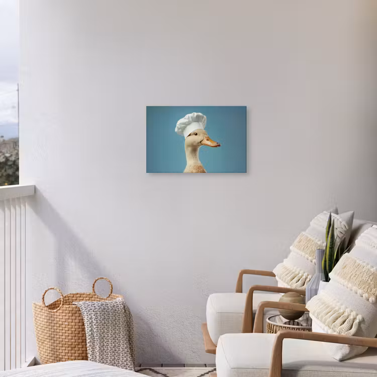 Eend - Koksmuts - Cute - Vogel Tuinposter op houten frame 2 cm dik klein -sfeer1