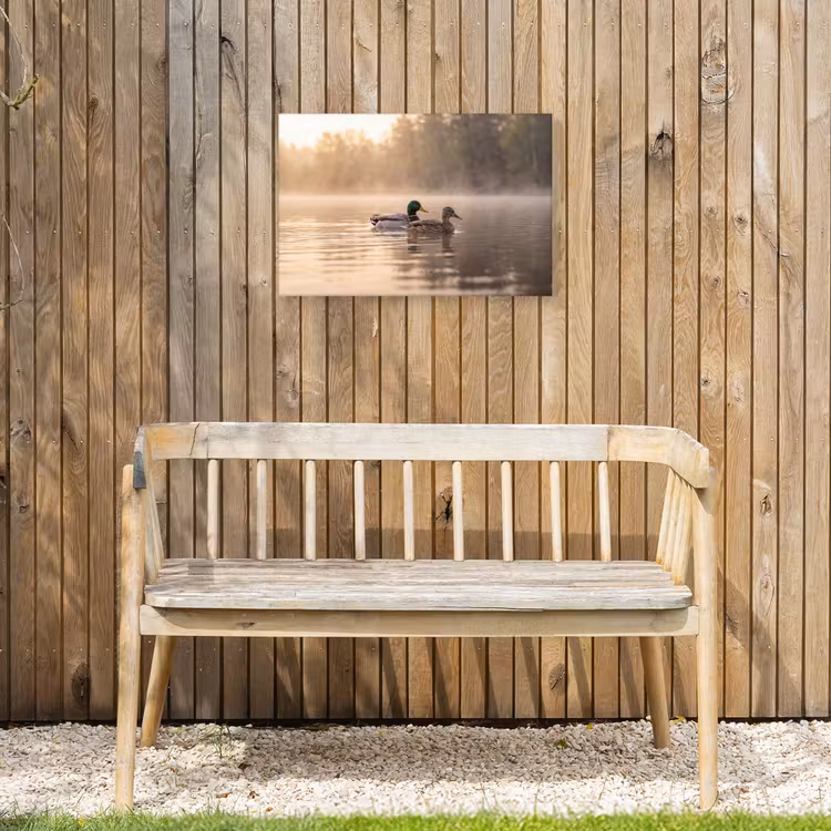 Eenden - Water - Mist - Natuur Tuinposter op houten frame 2 cm dik klein -sfeer4