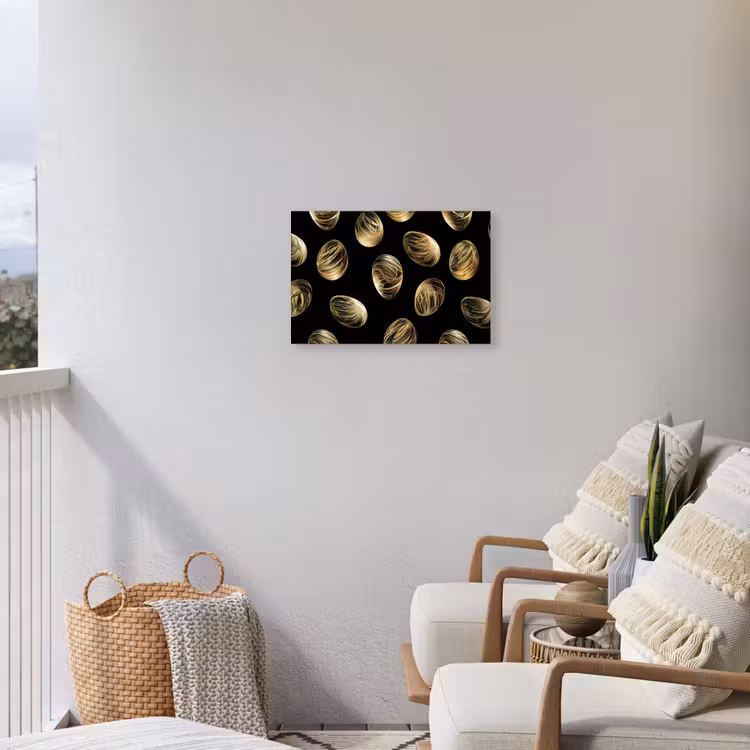 Eieren - Goud - Patroon Tuinposter op houten frame 2 cm dik klein -sfeer1