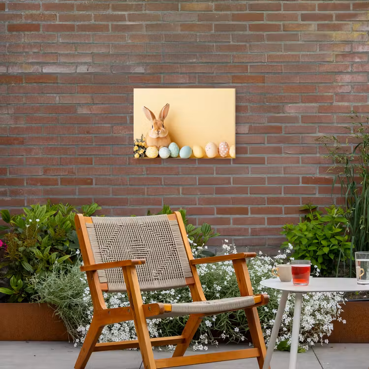 Eieren -  Konijn - Pasteltinten Tuinposter op houten frame 2 cm dik klein -sfeer3