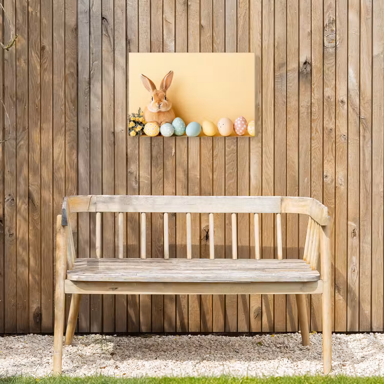 Eieren -  Konijn - Pasteltinten Tuinposter op houten frame 2 cm dik klein -sfeer4