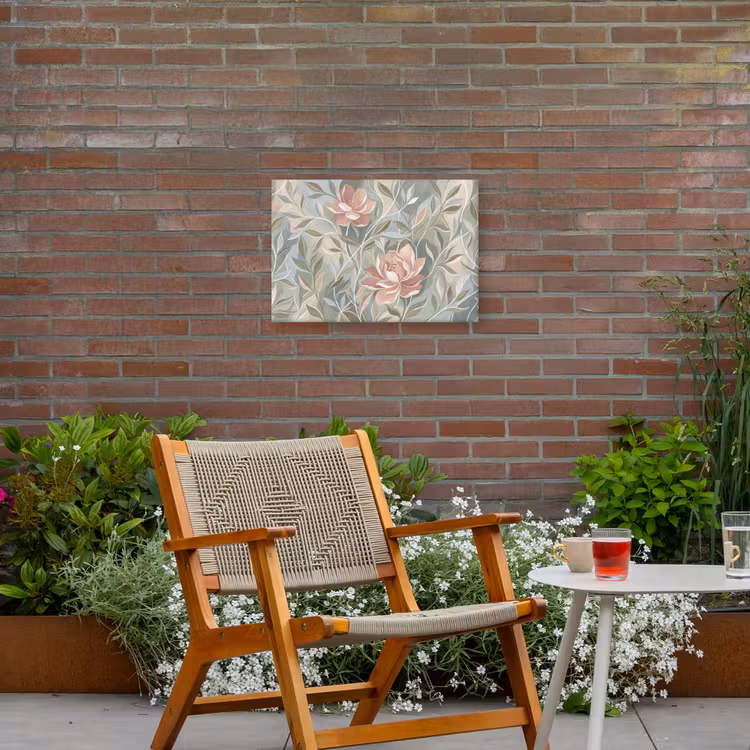 Elegant - Romantiek - Roze Tuinposter op houten frame 2 cm dik klein -sfeer3
