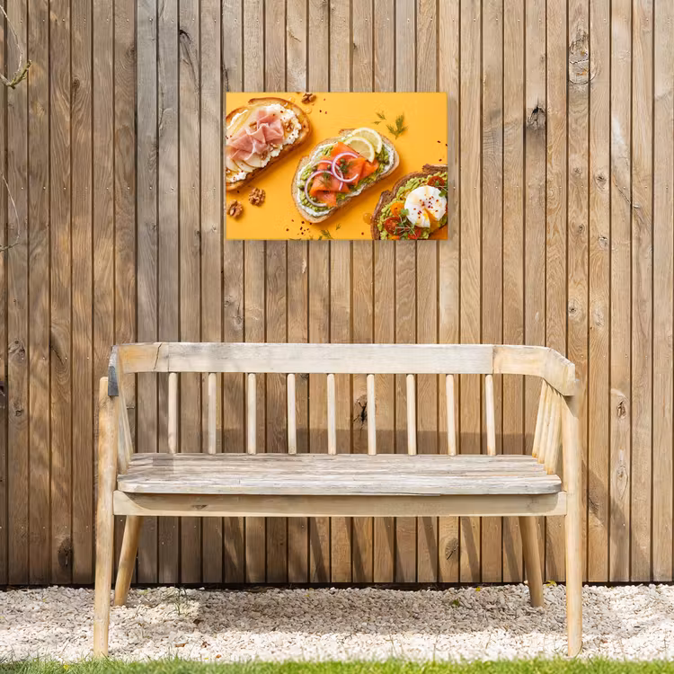 Eten - Brood - Ontbijt - Modern - Kleurrijk Tuinposter op houten frame 2 cm dik klein -sfeer4