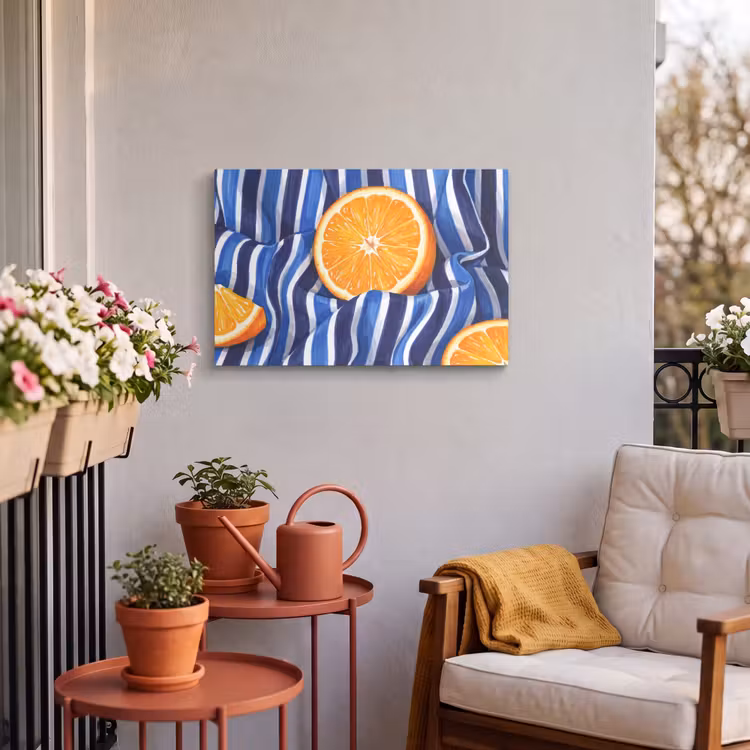 Buiten canvas - Eten - Fruit - Oranje - Eten - Fruit - Oranje Tuinposter op houten frame 2 cm dik klein