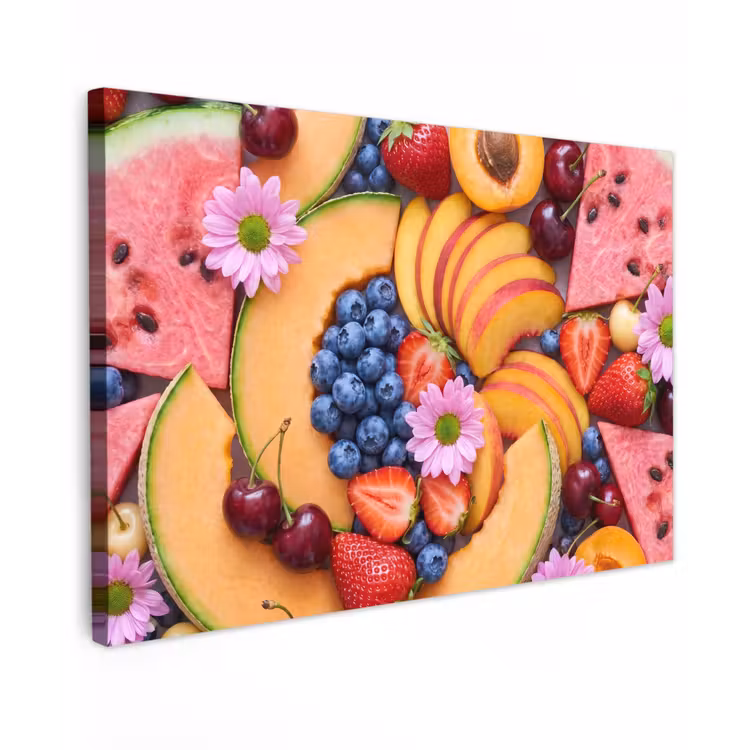 Eten - Fruit - Zomer - Kleurrijk Tuinposter op houten frame 2 cm dik klein -3d