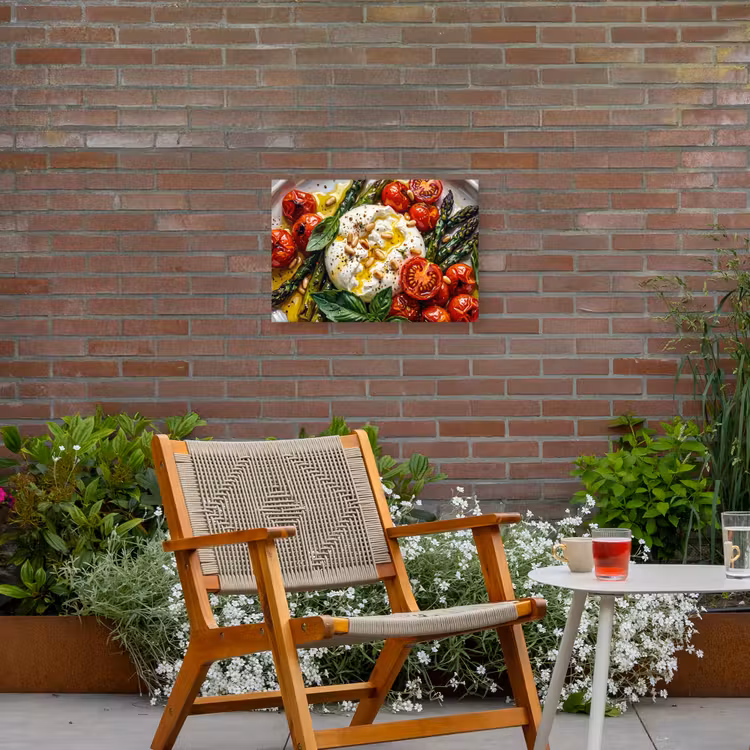Eten - Groenten - Kaas - Modern - Vers Tuinposter op houten frame 2 cm dik klein -sfeer3
